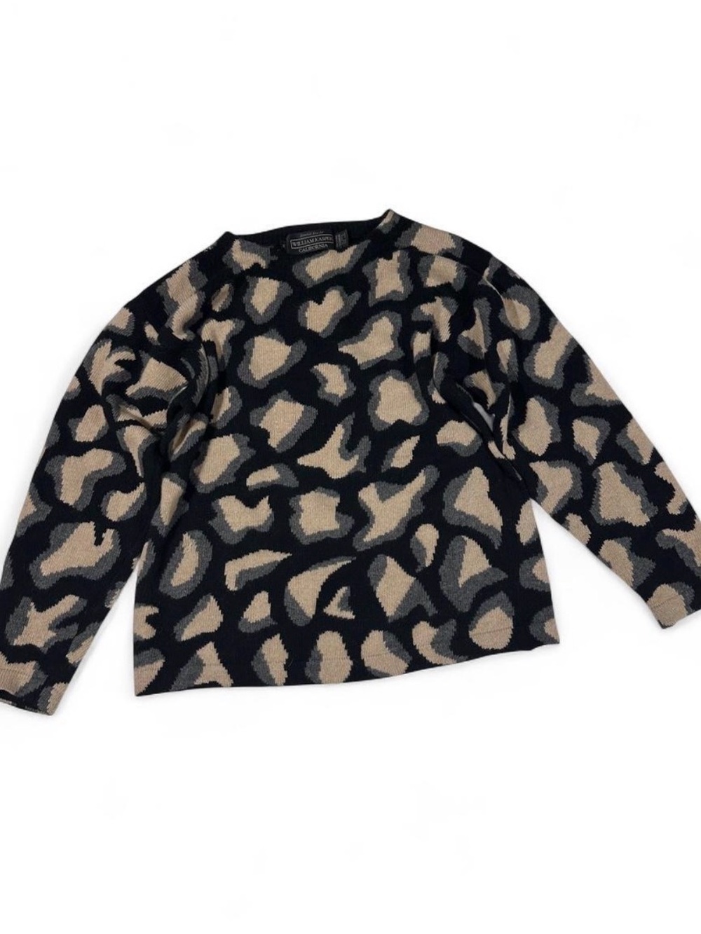 Vintage 100% Cashmere Leopard Print Sweater – Size Medium